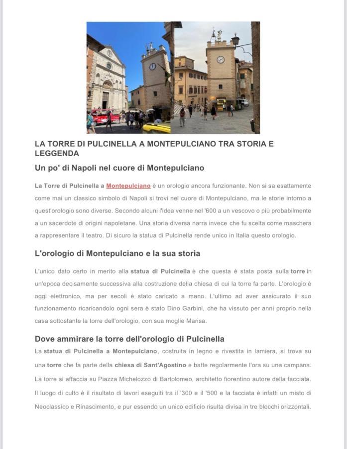 Pulcinella Appartamento Tipico Centro Storico Montepulciano Stazione Dış mekan fotoğraf